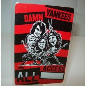 Damn Yankees Backstage Pass All Access Original 1990 Ted Nugent Tommy Shaw Styx